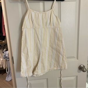 Yellow and White Striped Denim Romper